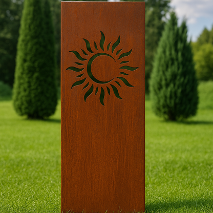 Sichtschutz Cortenstahl Sonne - RasenKante
