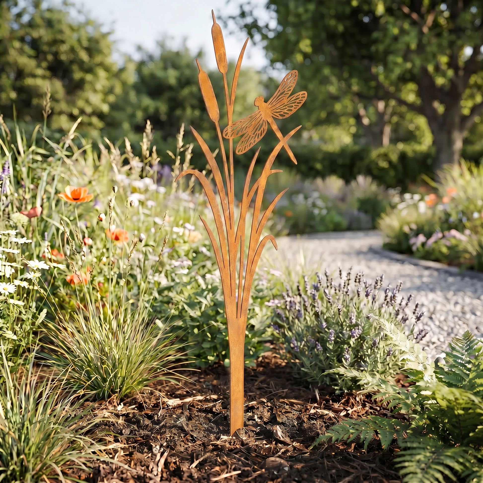 Gartenstecker Libelle im Schilf - RasenKante