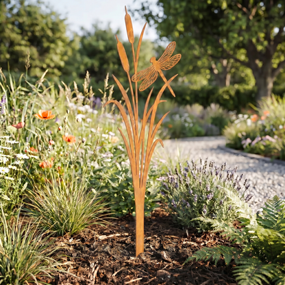 Gartenstecker Libelle im Schilf - RasenKante
